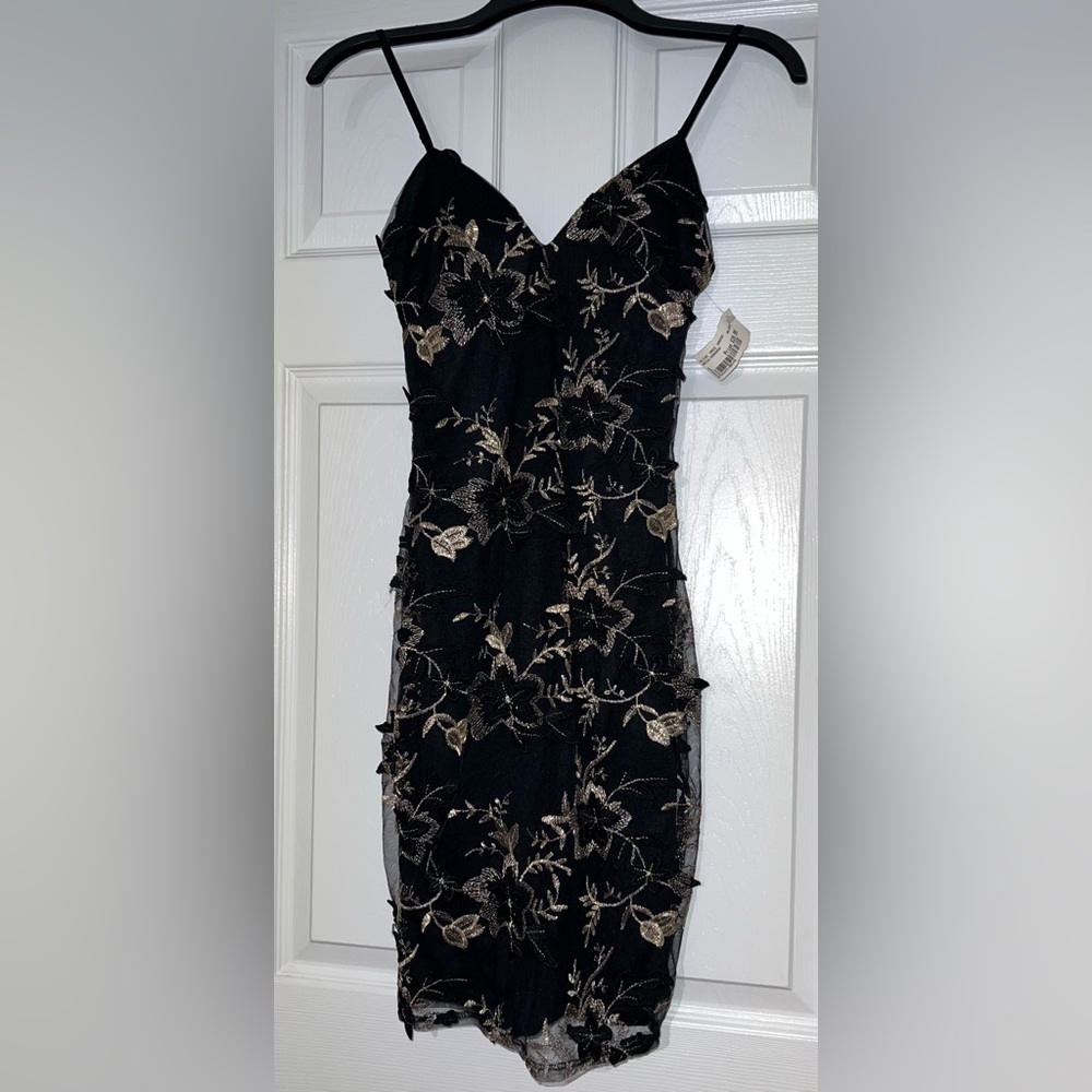 Black & Gold Mini Dress